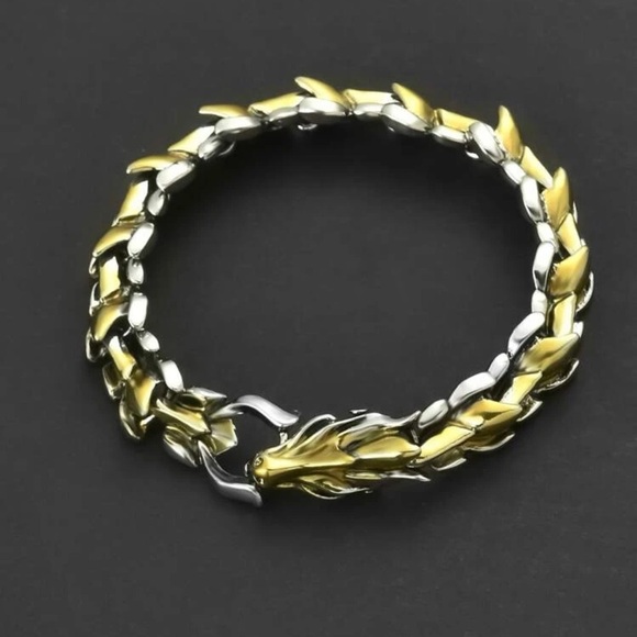 🐉Host Pick🐉 Sliver and Gold Coloured Dragon Bracelet - Picture 6 of 8